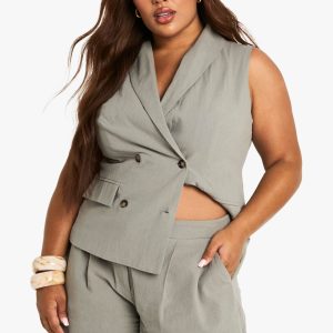 Plus Linen Tailored Short
