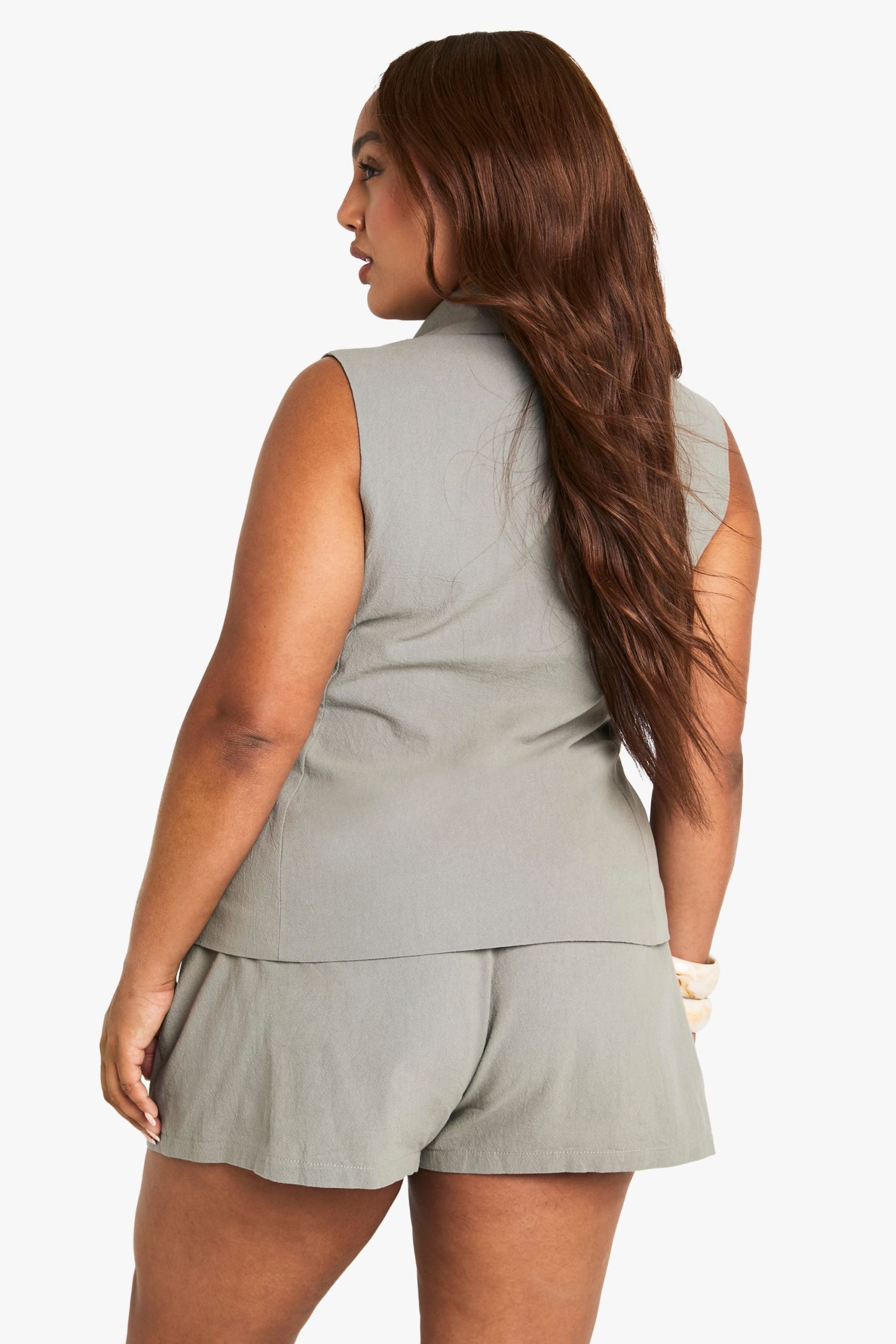 Plus Linen Tailored Short - Image 2