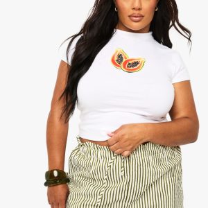 Plus Stripe Woven Elasticated Flippy Short