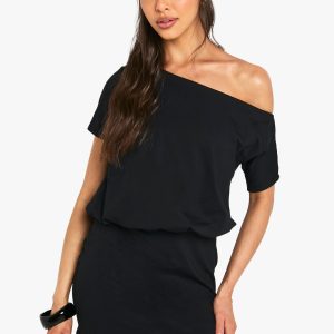 Cotton Off the Shoulder Bodycon T-shirt Dress
