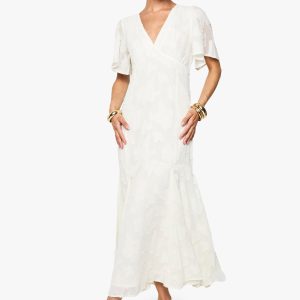 Tall Burnout Floral Angel Sleeve Midaxi Dress