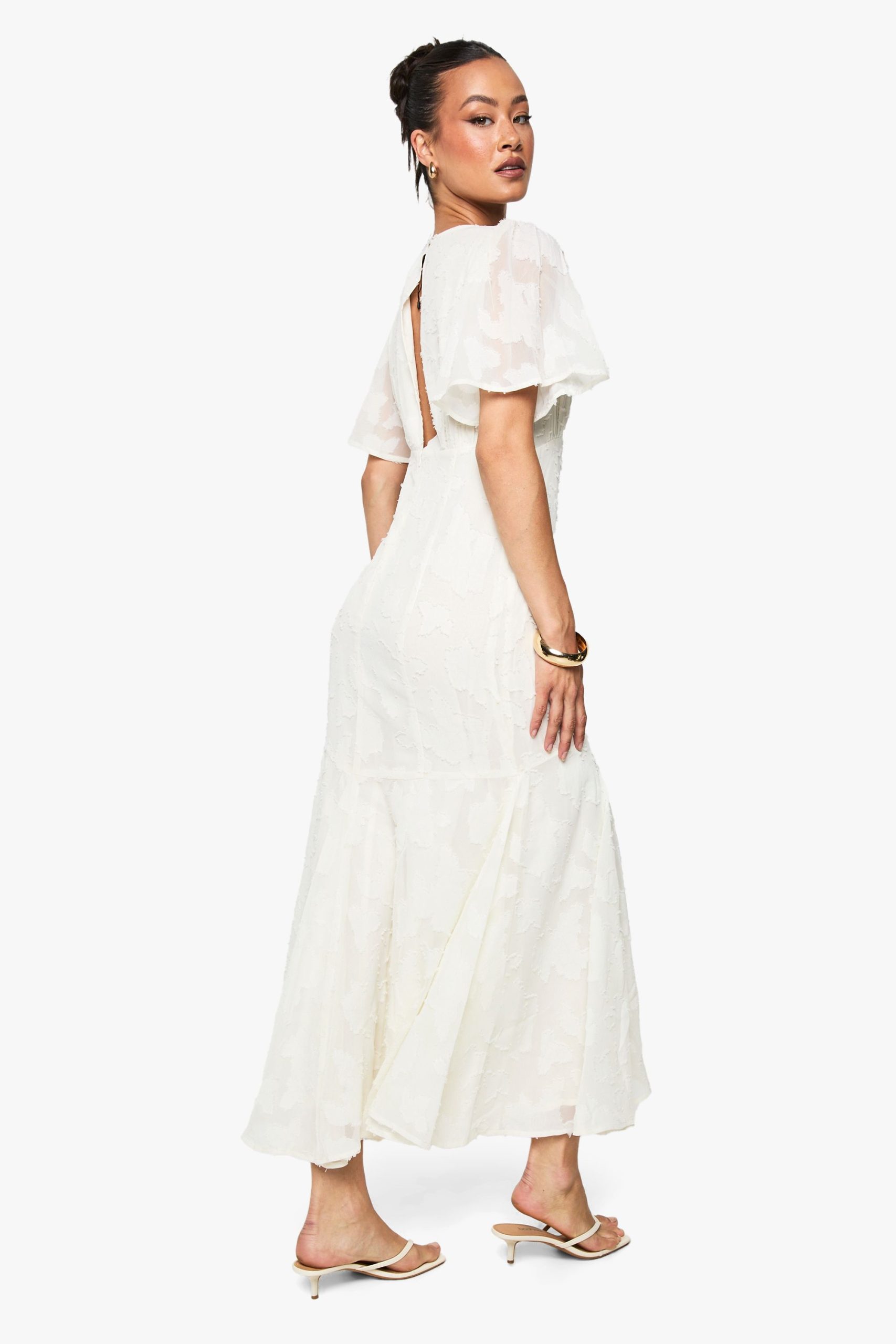 Tall Burnout Floral Angel Sleeve Midaxi Dress - Image 2