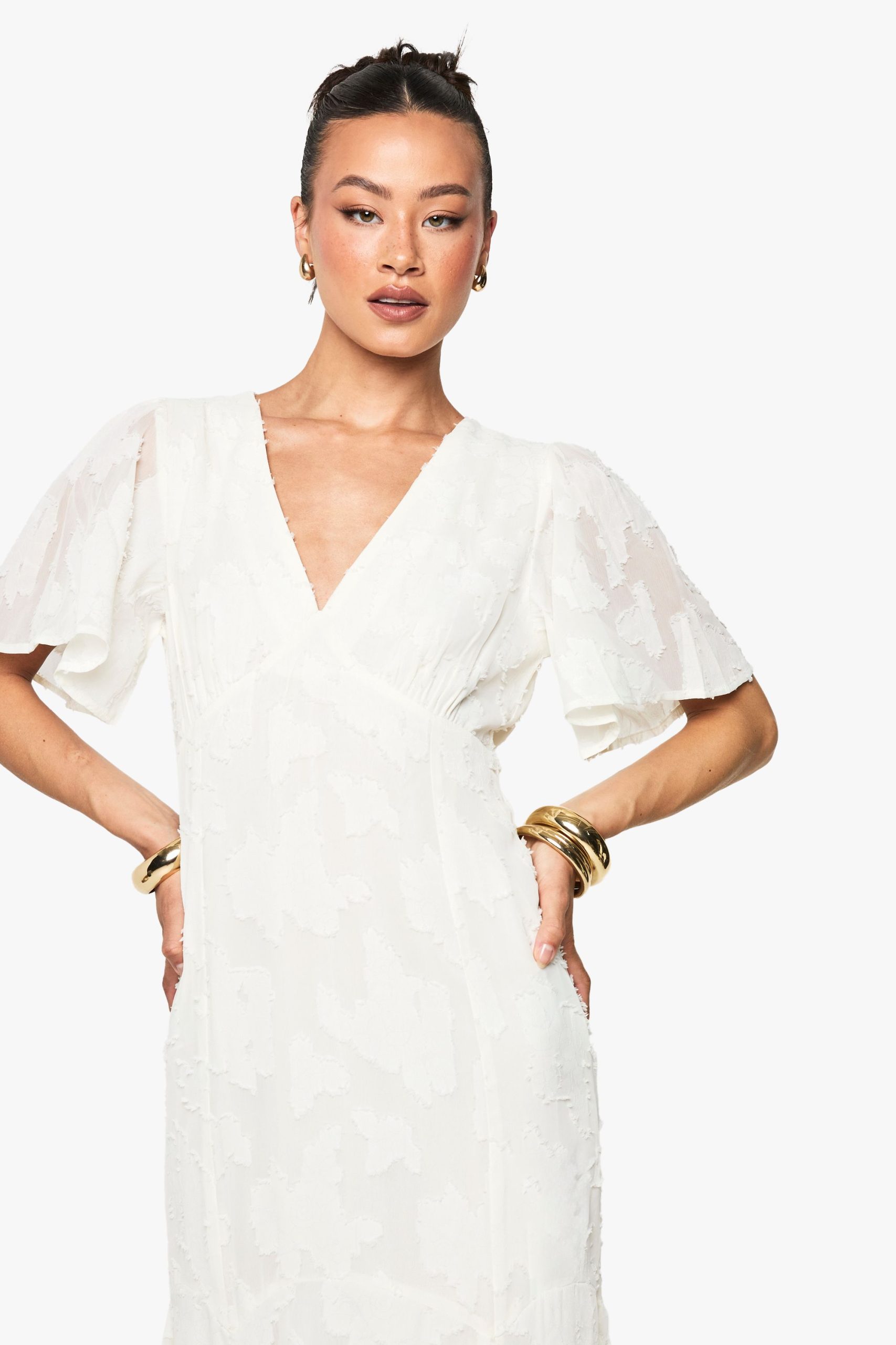 Tall Burnout Floral Angel Sleeve Midaxi Dress - Image 4
