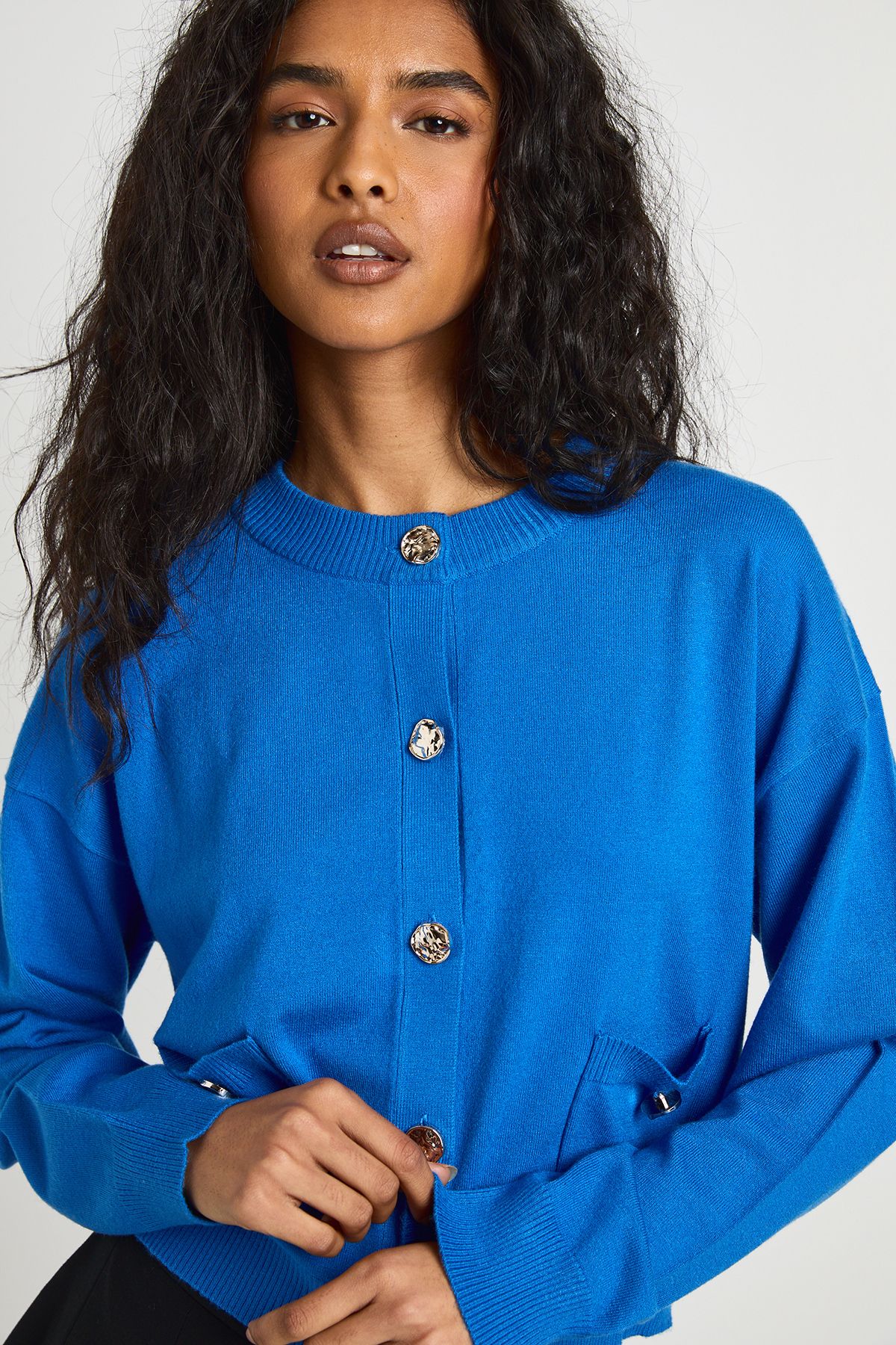 Rib Knit Button Cardigan - Image 4