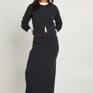 Petite Rib Knit Maxi Skirt