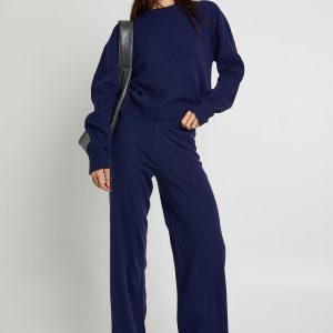 Tall Crew Neck Jumper And Wide Leg Trouser