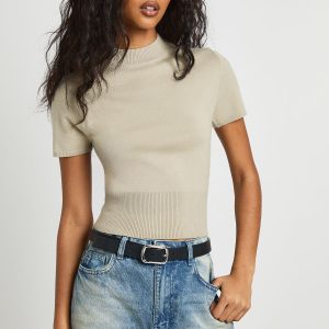 Short Sleeve Knit Rib Top