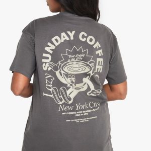 Plus Sunday Coffee Club Oversized Printed T-Shirt