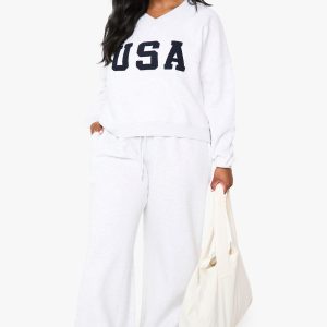 Plus Wide Leg Joggers