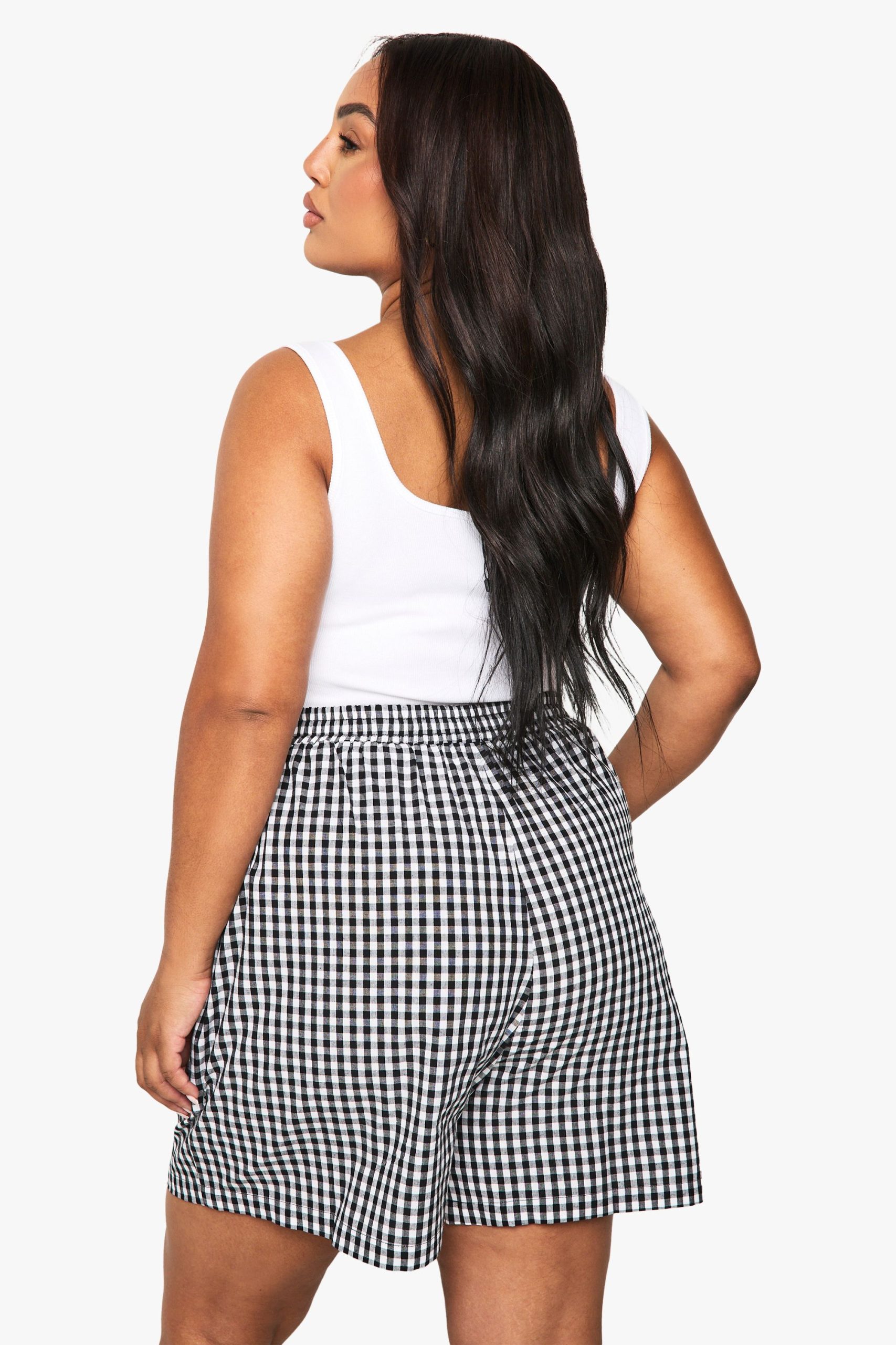 Plus Gingham Boyfriend Short - Image 2