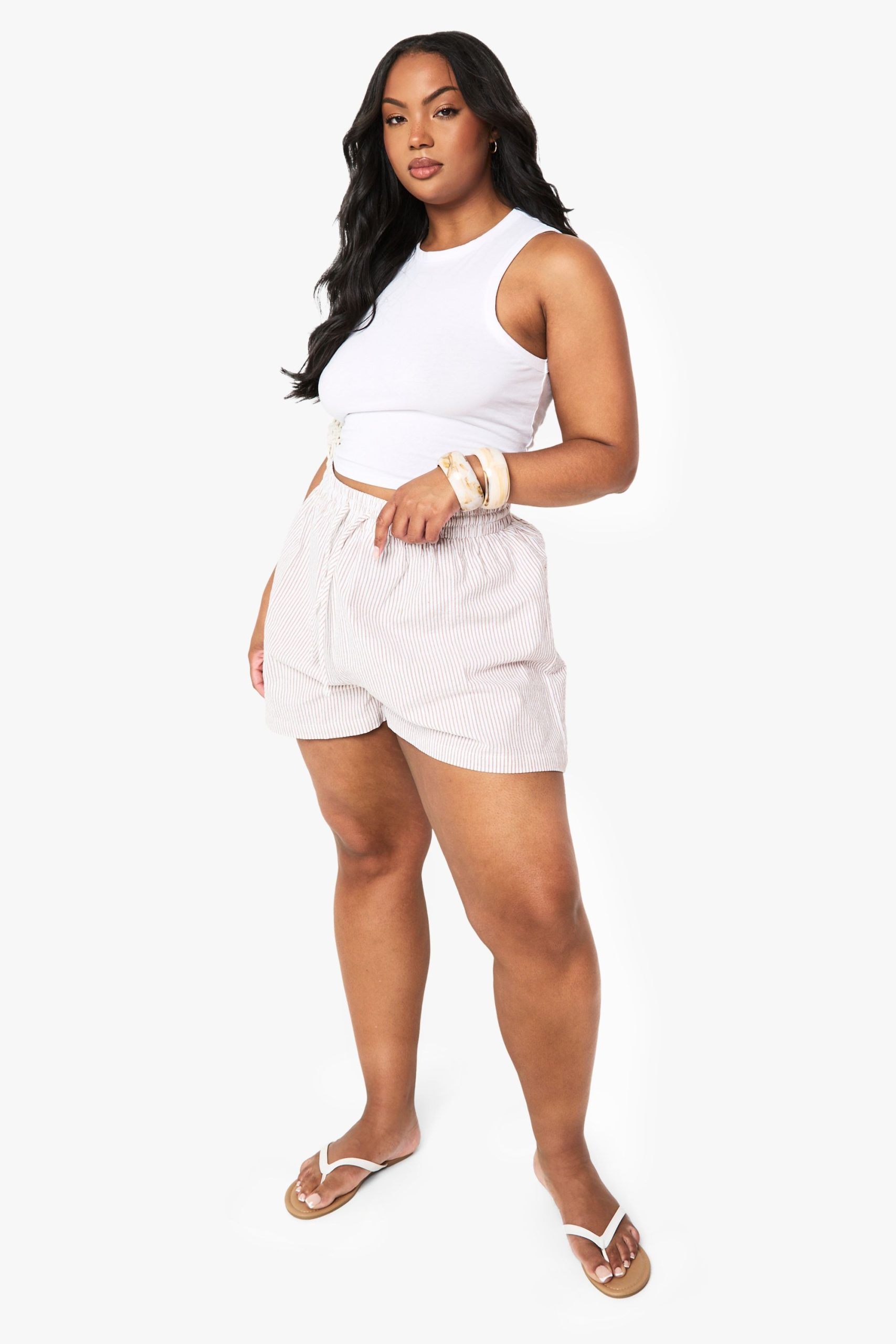 Plus Elasticated Waist Flippy Short - Image 3