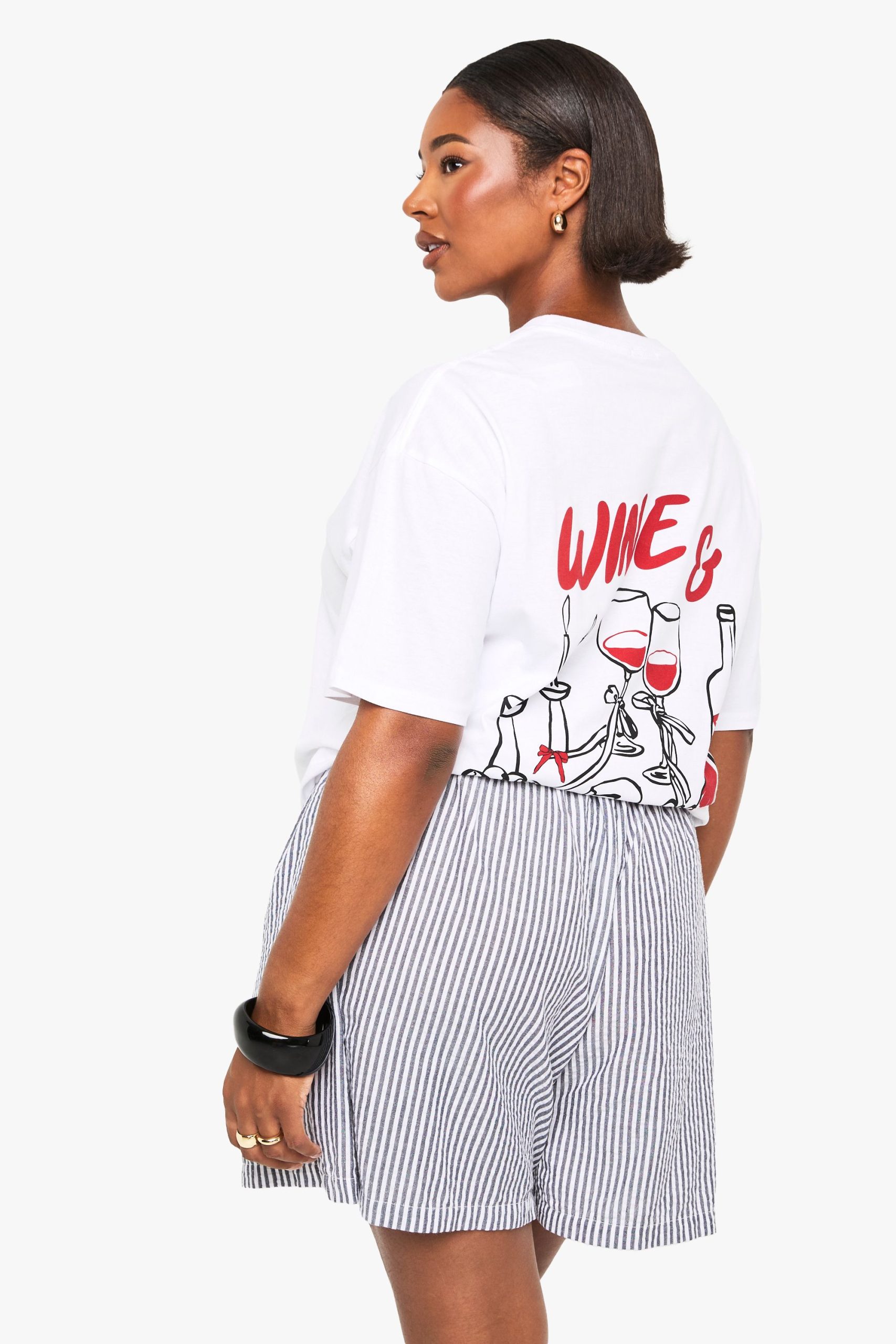 Plus Woven Stripe Flippy Shorts - Image 2