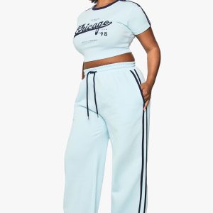 Plus Side Stripe Wide Leg Jogger