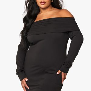 Plus sculpt bardot mini dress