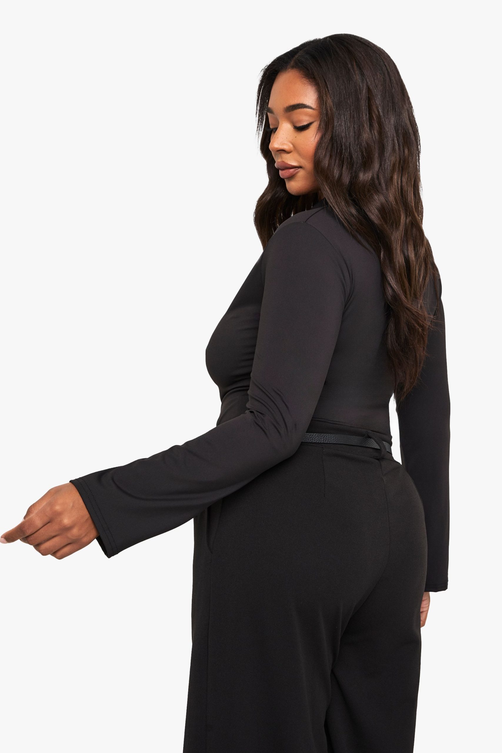 Plus sculpt collared plunge bodysuit - Image 2