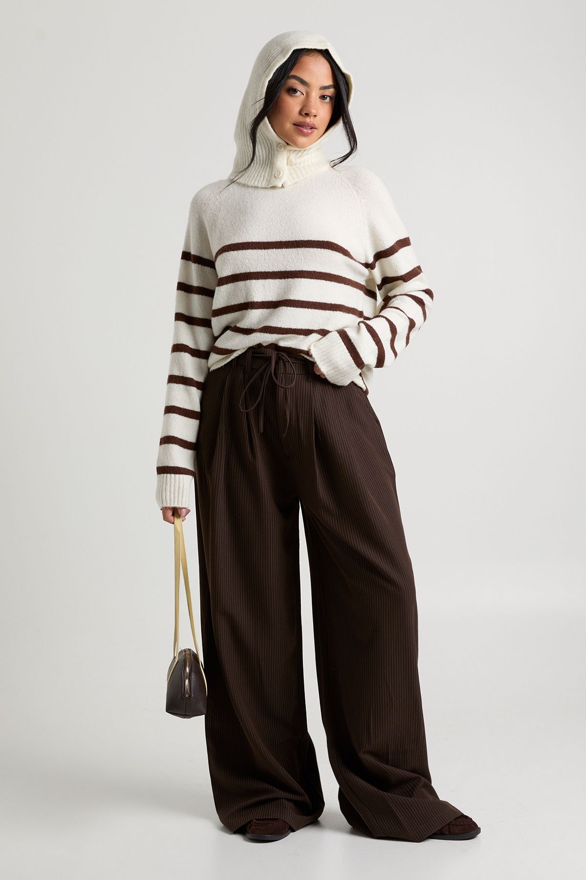 Stripe Soft Knit Jumper With Detachable Hood - Image 3