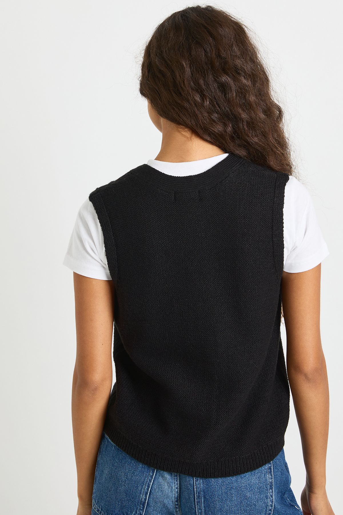 Toggle Button Cable Knit Waistcoat - Image 2