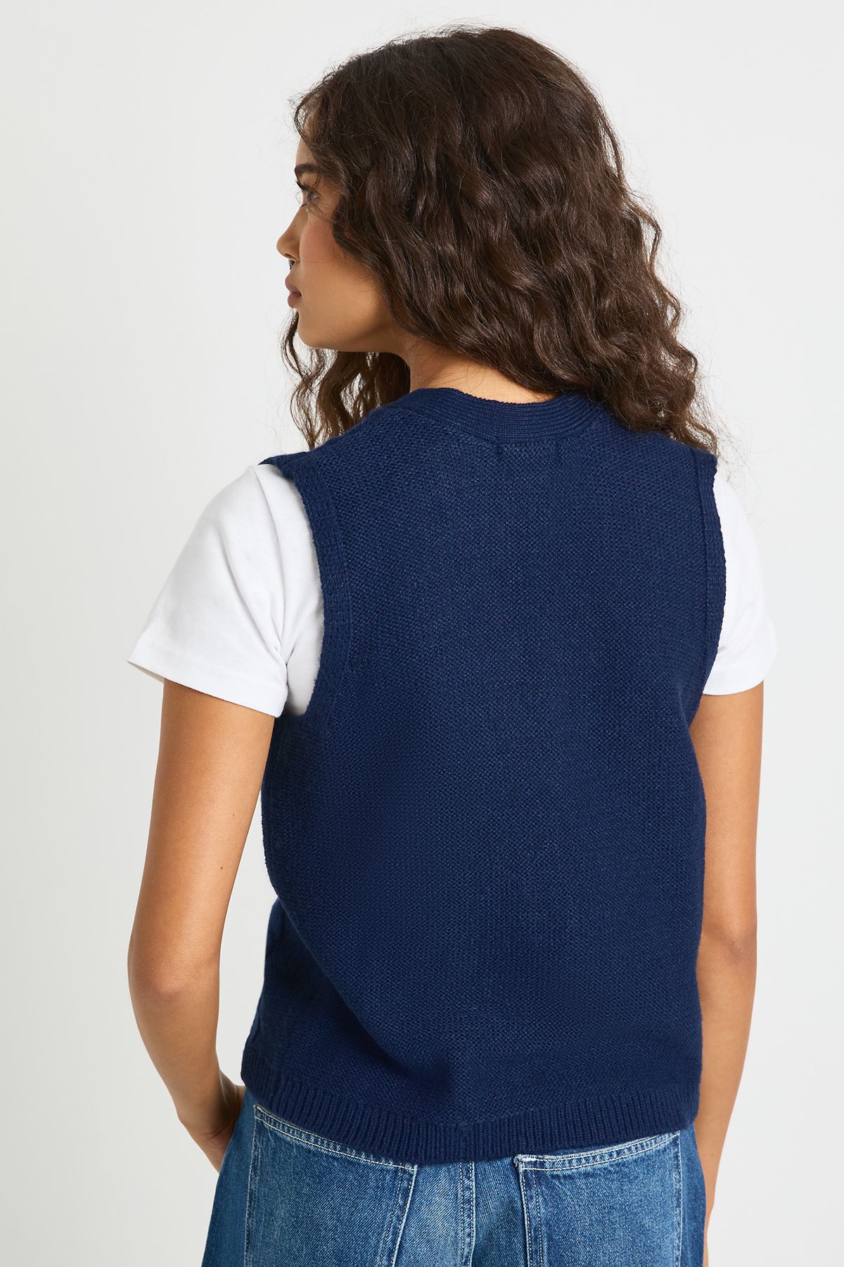 Toggle Button Cable Knit Waistcoat - Image 2