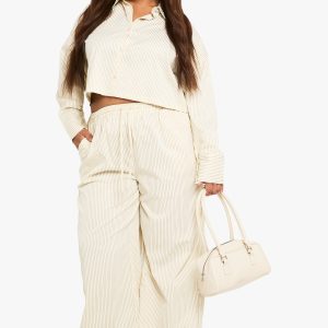 Plus Wide Leg Stripe Trouser