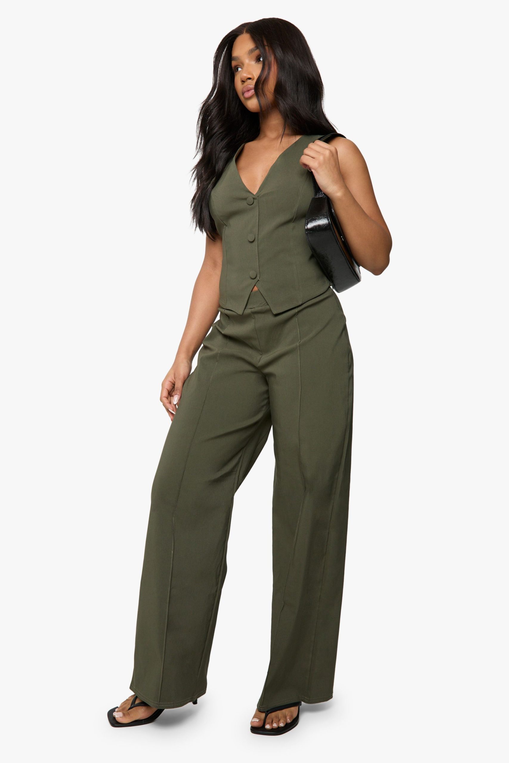 Super Stretch Waistcoat & Seam Front Straight Leg Trousers - Image 3