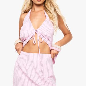 Textured Stripe Mini Skirt