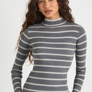 Stripe Long Sleeve Knit Top