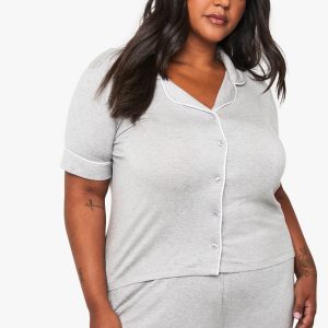 Plus Super Soft Modal Short Sleeve Shirt & Short Pyjama Set