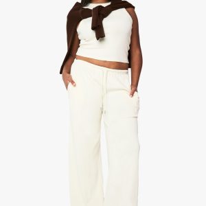 Plus Racer Rib Vest And Trouser Basic Co-Ord