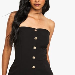 Gold Trim Bandeau Fitted Waistcoat