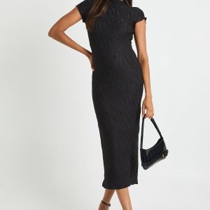Maternity Textured Jacquard Midaxi Bodycon Dress