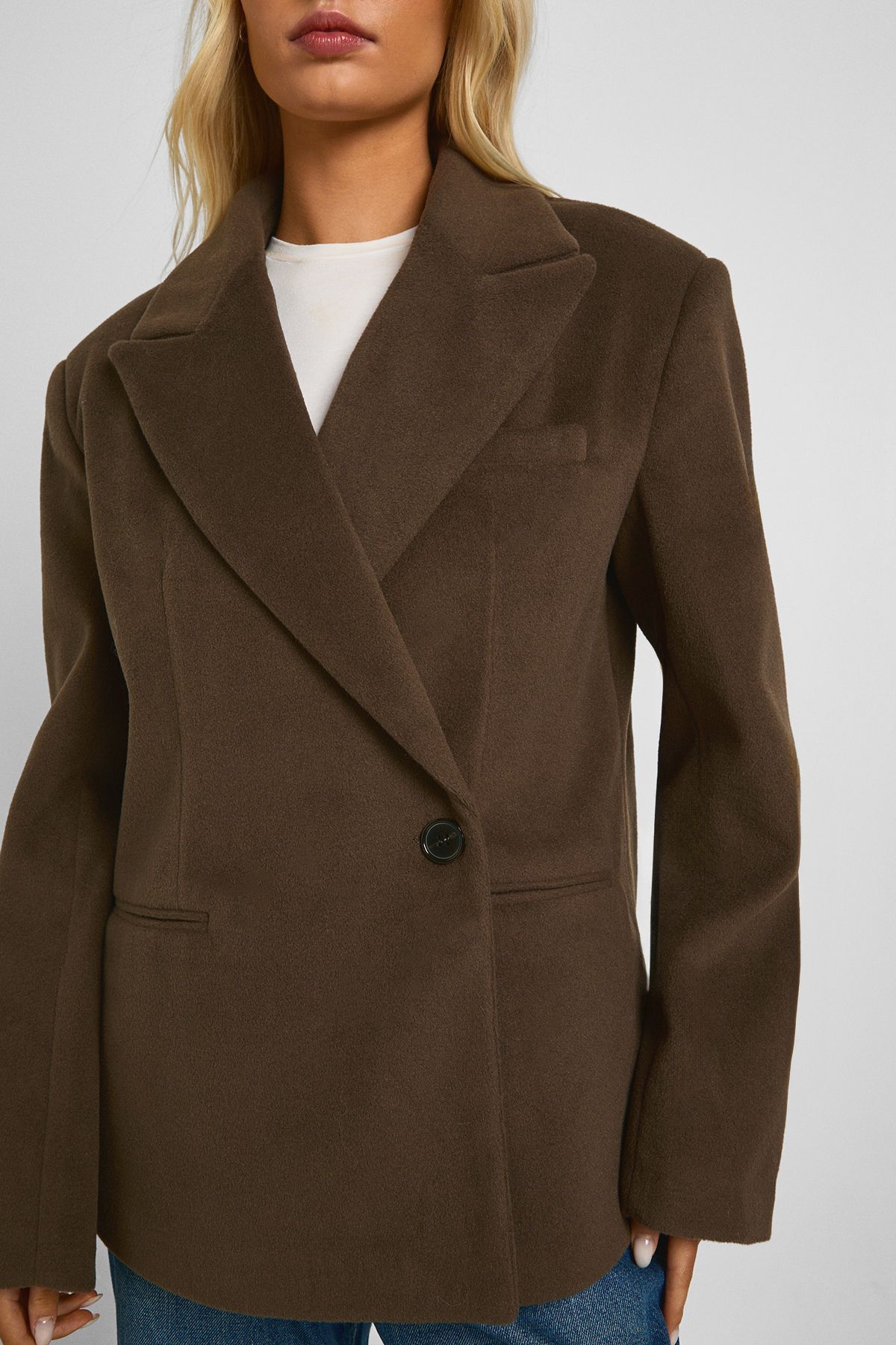 Tailored Wool Look Blazer - Image 4