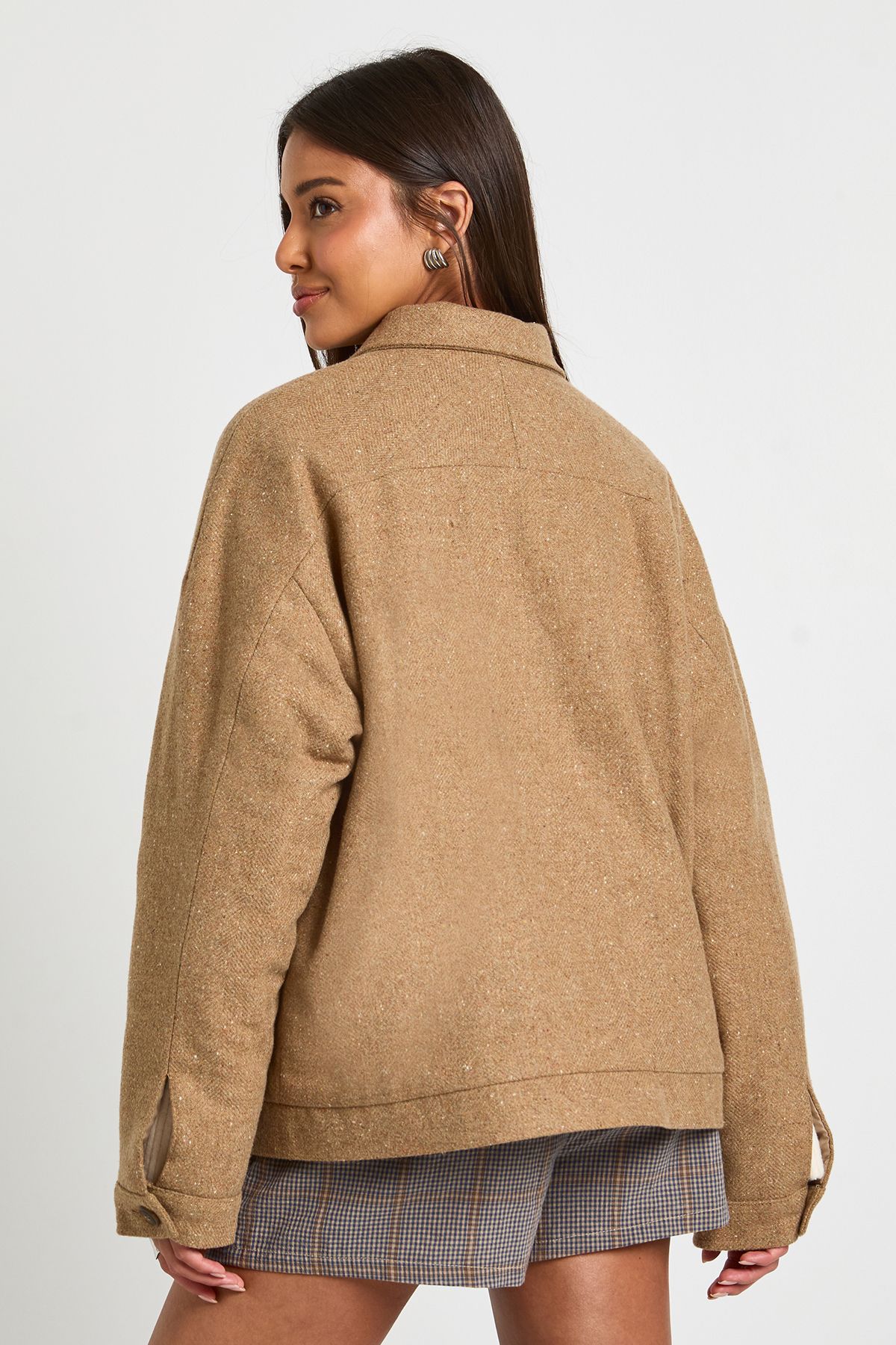 Wool Blend Zip Front Jacket - Image 2
