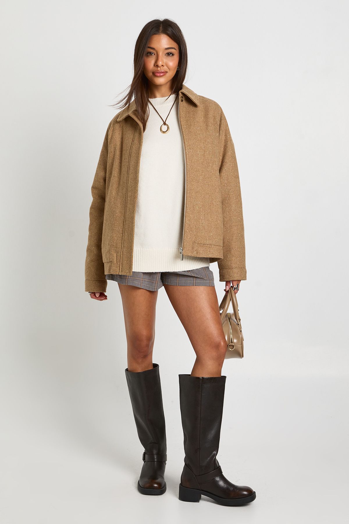 Wool Blend Zip Front Jacket - Image 3