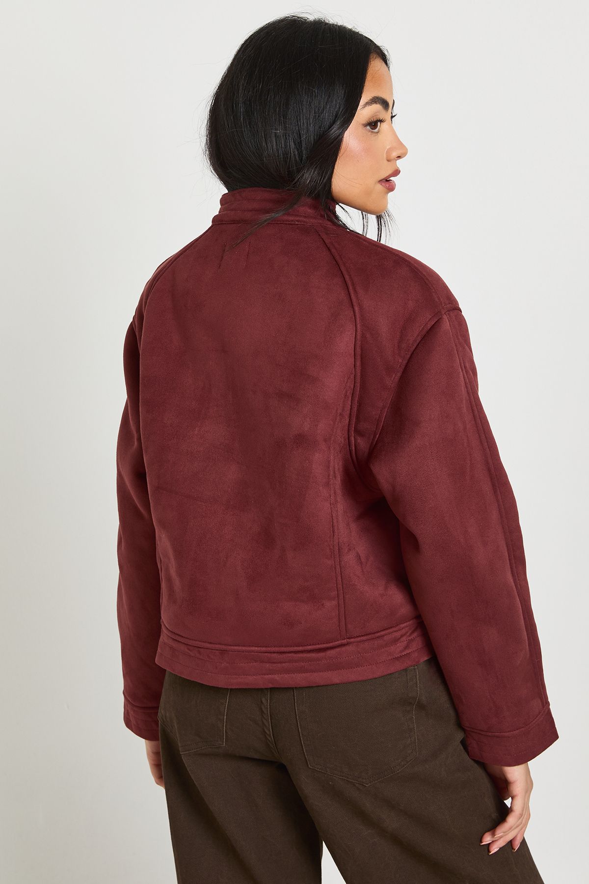 Faux Suede Aviator Jacket - Image 2
