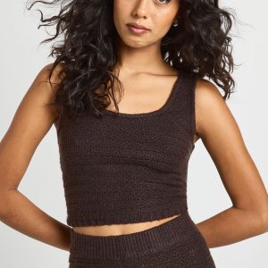 Textured Knit Crew Neck Knitted Top