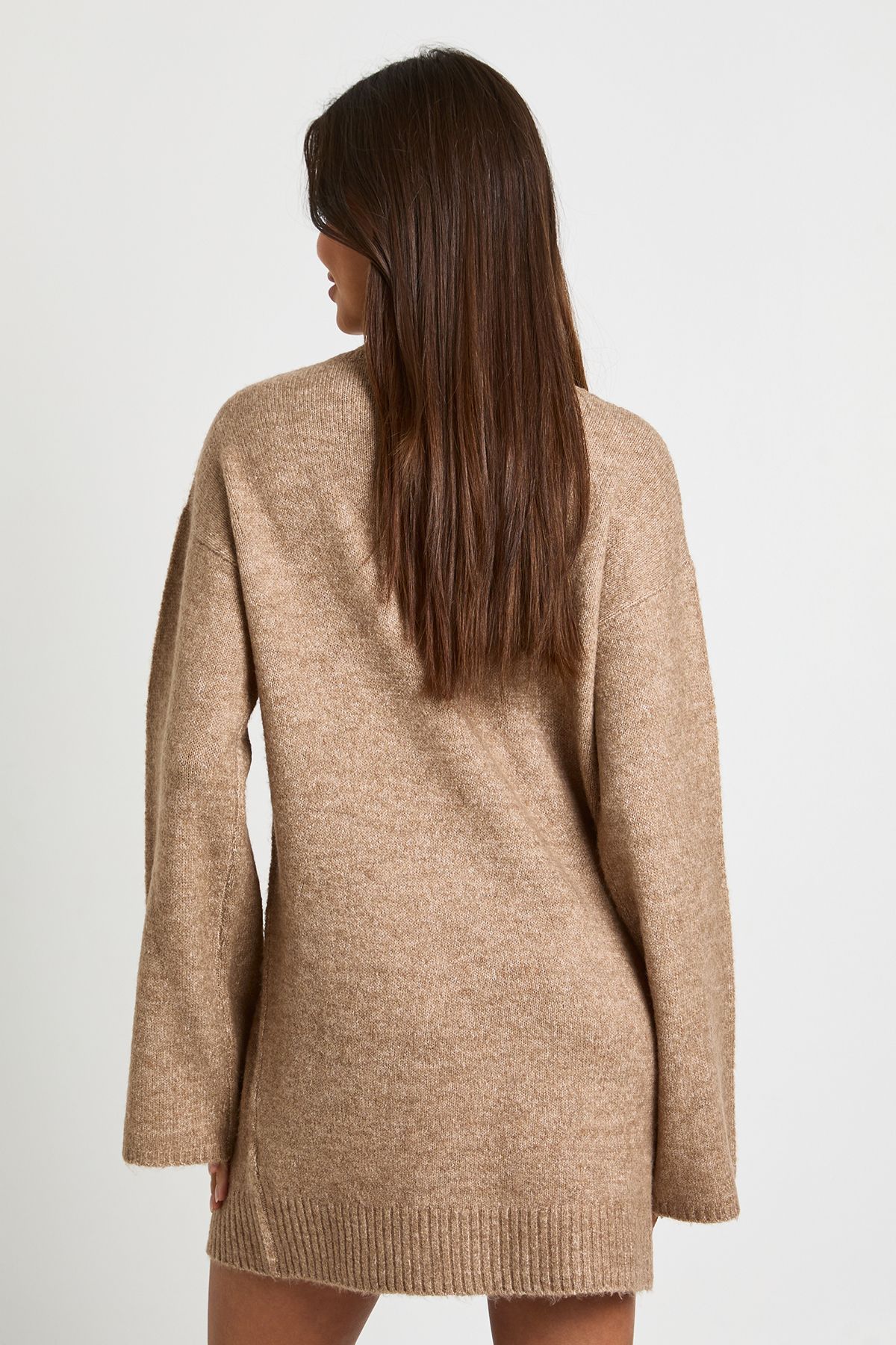 Super Soft V Neck Knitted Mini Dress - Image 4