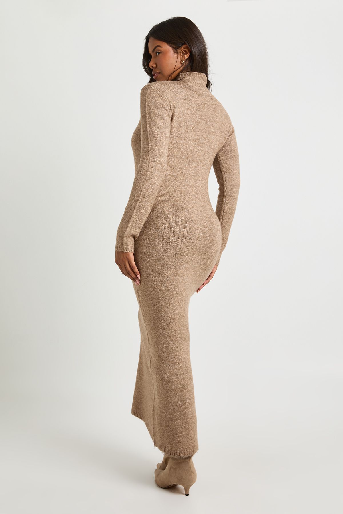 Super Soft High Neck Knitted Maxi Dress - Image 2
