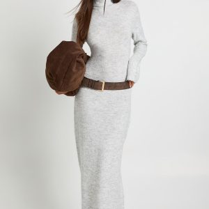 Roll Neck Super Soft Knitted Maxi Dress