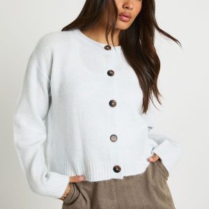 Crew Neck Soft Knit Knitted Cardigan