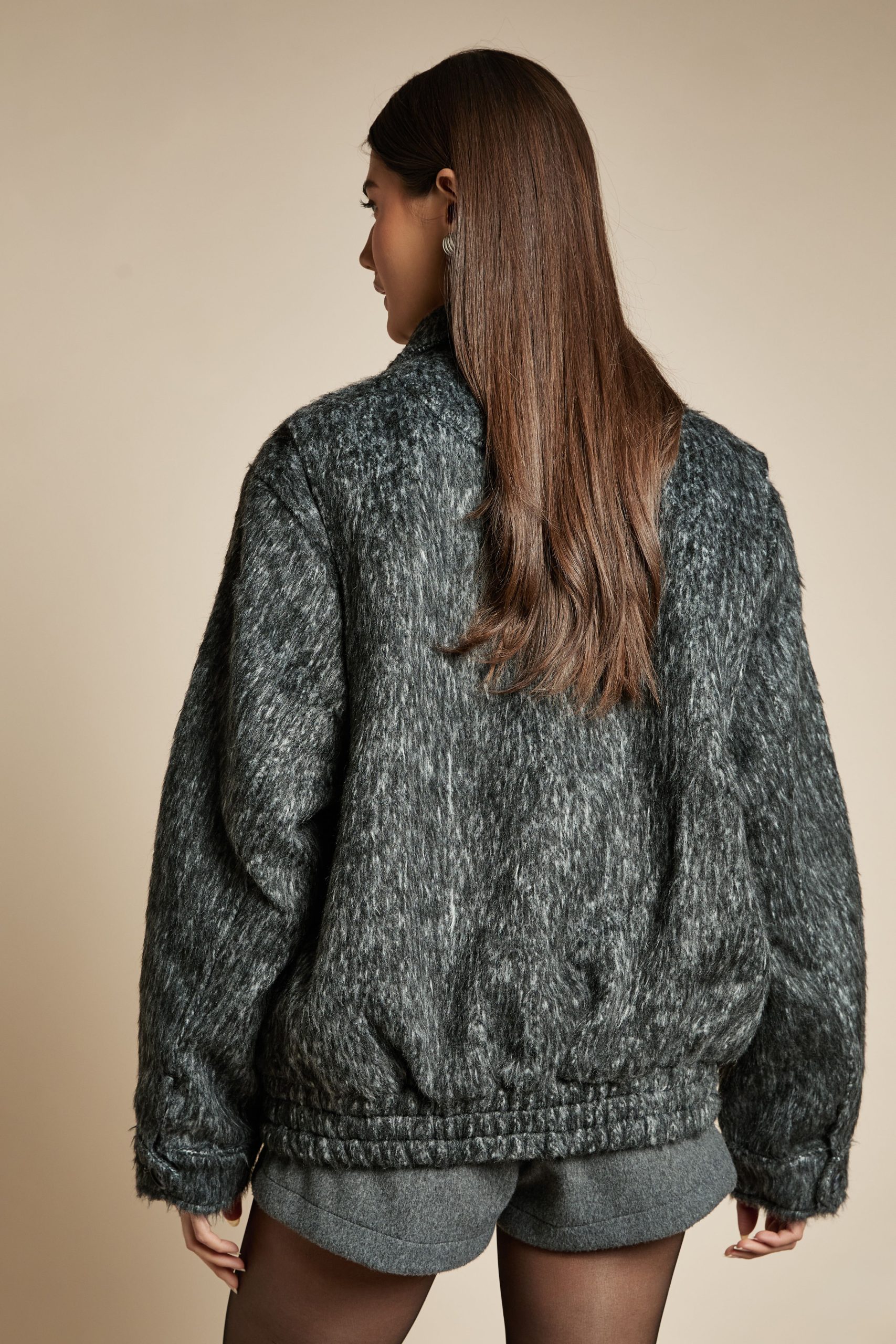 Premium Wool Blend Bomber Jacket - Image 3