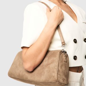 Slouchy Faux Suede Shoulder Bag
