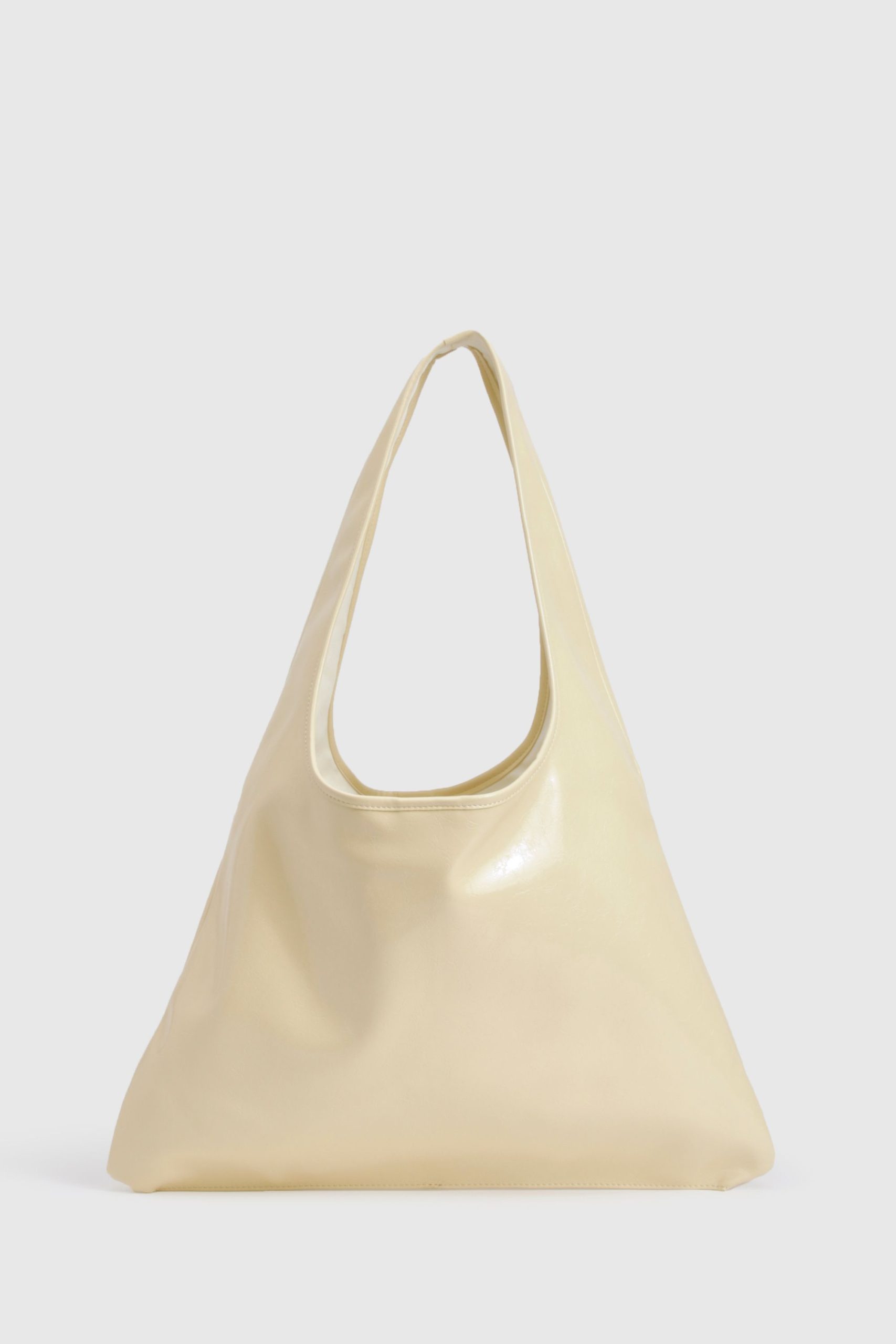 Leather Look Slouchy Tote Bag - Image 2