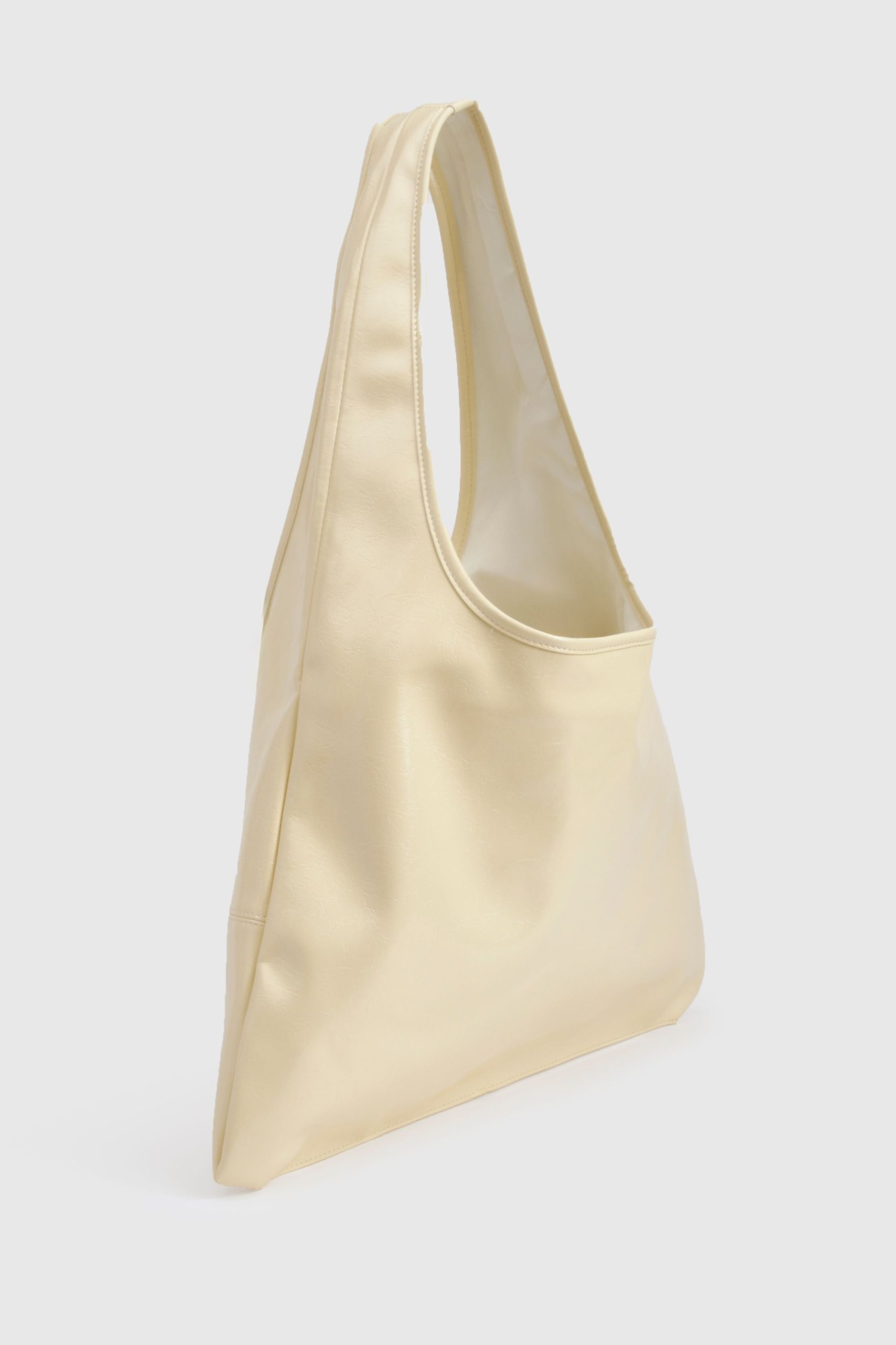 Leather Look Slouchy Tote Bag - Image 3