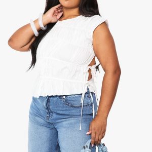 Plus Shirred Boxy Top