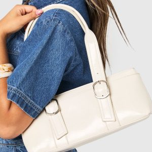 Double Buckle Detail Bowling bag