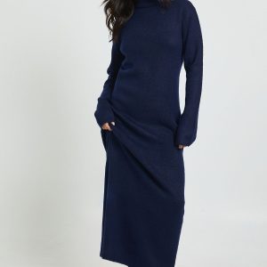 Petite Super Soft High Neck Knitted Maxi Dress