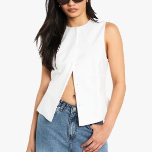 Concealed Button Tailored Waistcoat