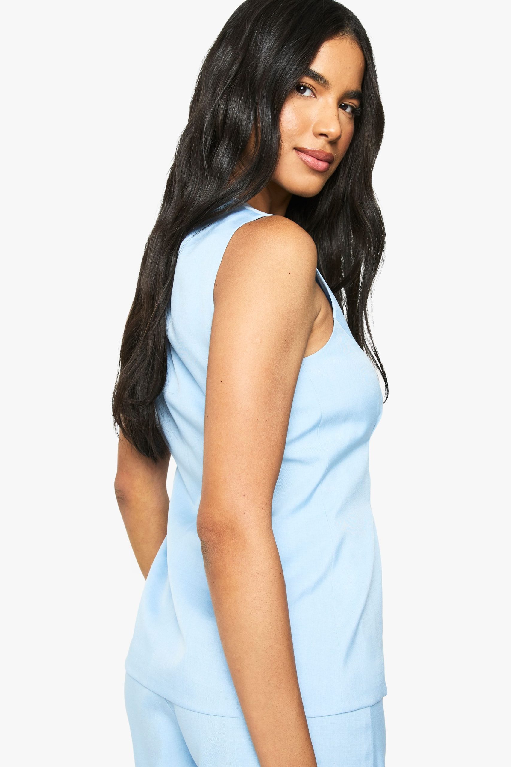 Tailored Longline Cinched Waistcoat - Image 2
