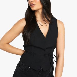 Tie Waist Tailored Waistcoat