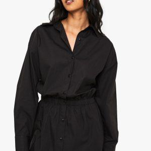 Cinched Waist Shirt Dress